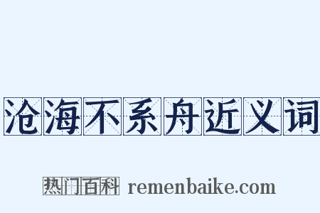 沧海不系舟近义词是什么意思的图片
